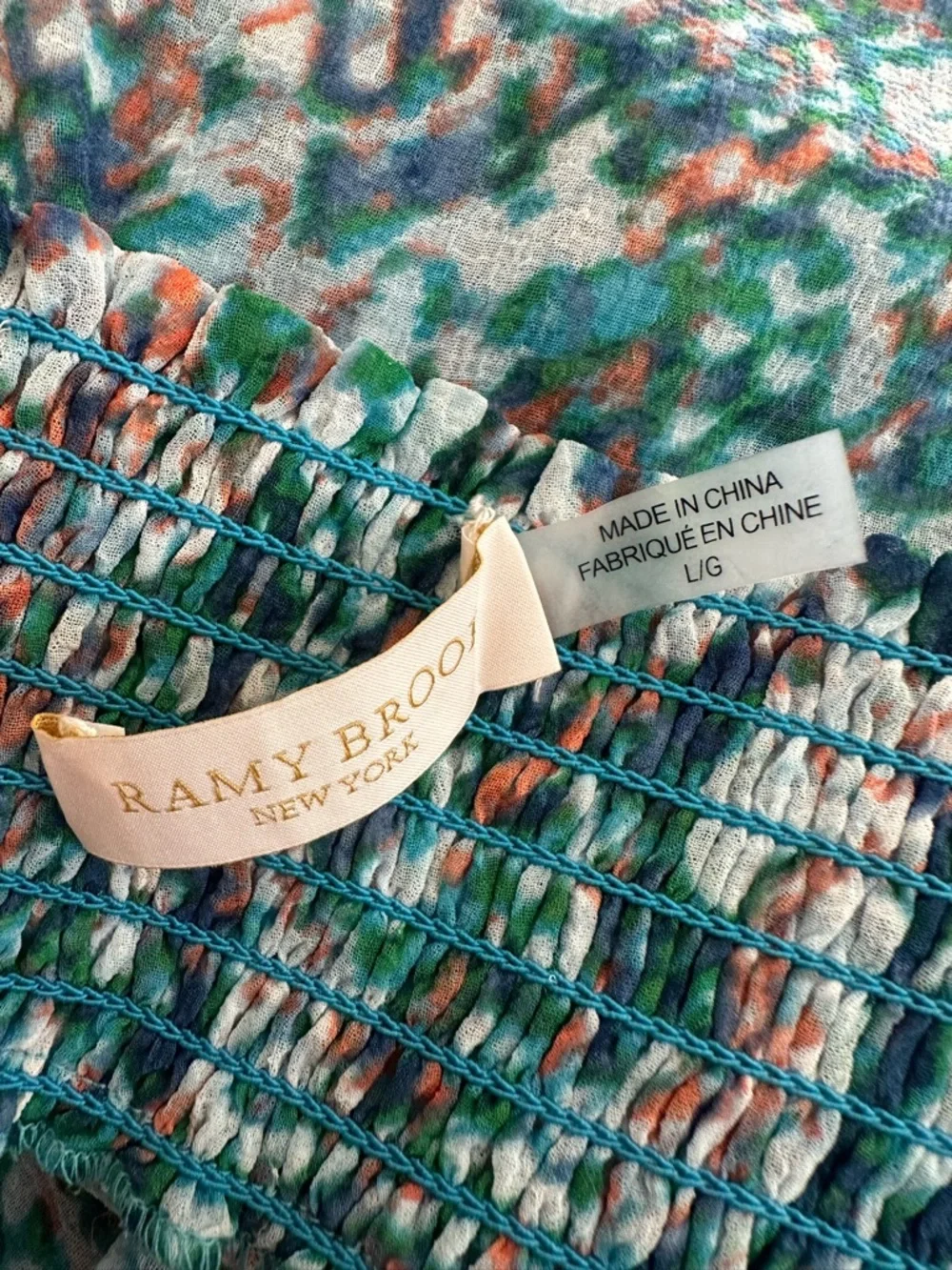 Ramy Brook Snakeskin Smocked Ruffle Maxi Skirt Swim Cover Up Sz L Resort Beach